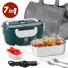 1.95L Electric Compartment Lunch Box Portable Bento Travel Food Warmer Car Plug