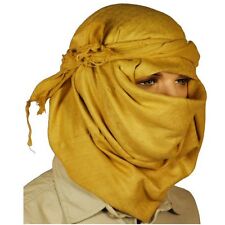 Men's Desert Tan Sand Shemagh Arab Scarf Head Wrap Keffiyeh Army SF SAS Cotton