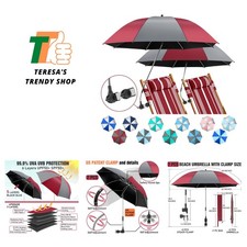 2 Pack Beach Umbrella with 360