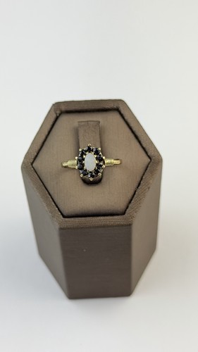 Opal and sapphire 9ct gold - and,