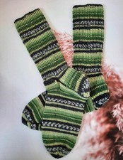 Handmade Superwash Merino Wool Men's  Socks Size 9-12