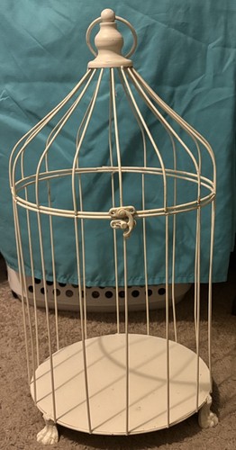 White wire bird cage - white,