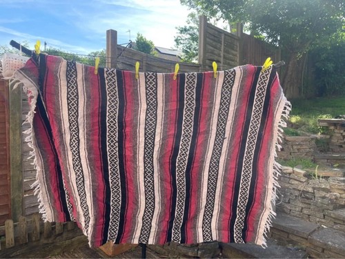 Vintage mexican falsa blanket - mexican,