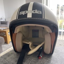 Spada Ace Viper Open Face Motorcycle Motorbike Scooter Helmet White Black