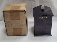 Vintage 1940's Bakelite Police Tardis Telephone Box Moneybox With Light - Blue