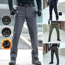 Mens Waterproof Trousers Winter Warm Thermal Fleece Lined Tactical Combat Pants