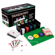 Poker Set Compact Texas Hold'em BlackJack Travel Casino Game Chips Cards 200pc