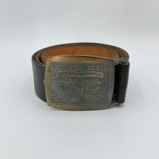 Vintage 1970s Levi's Men's Leather Black Belt with Plaque Buckle Used