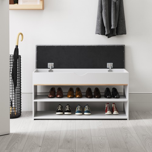 Hallway wooden bench shoe rack - bench,