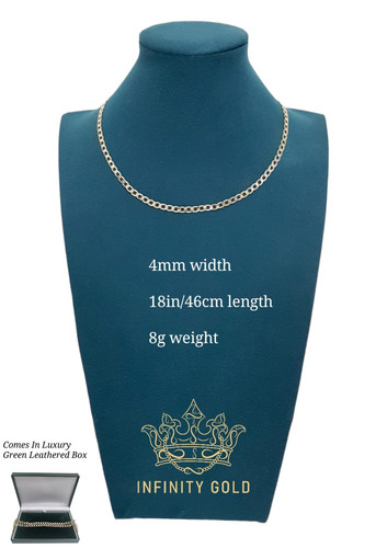 Mens 9ct gold 4mm curb - xp,