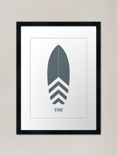 Fish surfboard minimalist - fish,