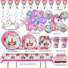 Unicorn party tableware set