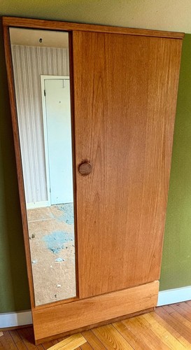 Retro solid teak wardrobe - teak,