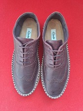 CLARKS NARRATIVE Lady's Brogues, Soft Leather in Oxblood, Comfortable Size 5.5 D