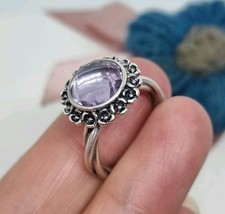 Genuine Pandora Wanda’s Garden Amethyst Ring  Size 50  ? S925 ALE 