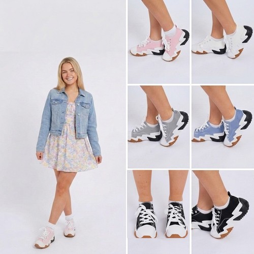 Ladies chunky platform canvas - ladies,
