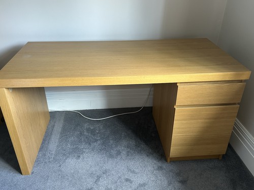 Ikea malm office desk - office, oak