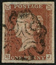 1d Pl.33 'HJ' VFU, neat black