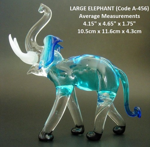 Large glass trunk elephant - large,