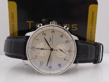 IWC PORTUGUESE CHRONOGRAPH IW3714 WITH PAPERS YEAR 2018 AUTOMATIC TOP CONDITION