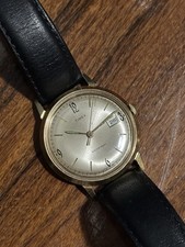 Serviced Vintage 1967 Timex Marlin Mens Watch Mechanical Working 1960s Gold Tone