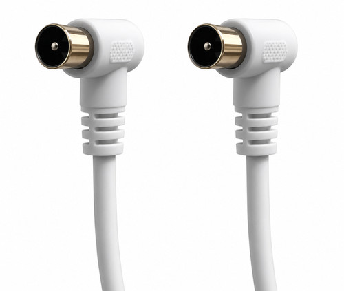 White 75m male coax - 0.75m,