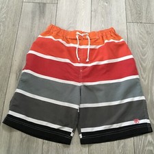 Kangaroo Poo Swim Shorts Mens Medium Multicolour Stripe Board Lined 