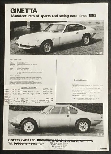 Ginetta g21 g15 g15s car - g15, sales