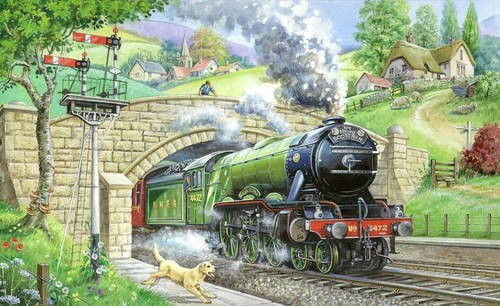 House puzzles train - house,