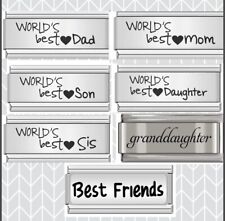 Italian 9mm Double Best Friends, Worlds Best Daughter Charms