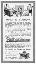 PATHEPHONE Record Player, Three is Company Theme - Antique Advertisement 1912