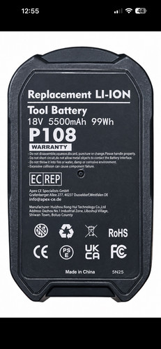 18v 5ah 5500mah ion - 18v,