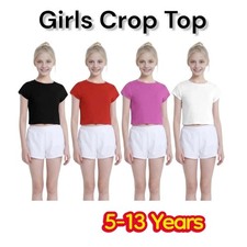 Girls Crop Tops Kids Plain