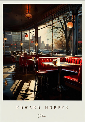 Large size edward hopper diner - size,