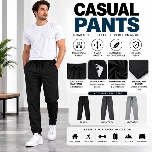 Men casual straight - straight, leg