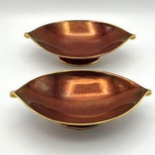 Pair of Carlton Ware Rouge Royale Red Lustre Footed Side Display Dishes