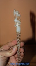 Vintage Fine Chinese Jade Hand Carved Dragon Statue Hairpin  22461