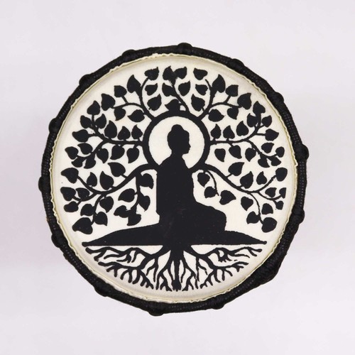 Buddha wide top djembe drum - buddha,