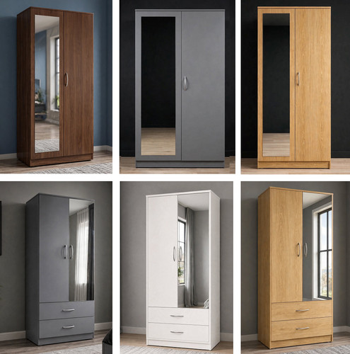 Modern wooden wardrobe - wardrobe, 2
