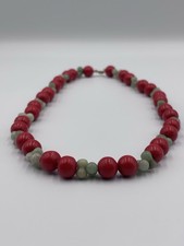 Vintage Red Coral and Green