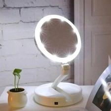 Portable 10x Magnifying USB Makeup Cosmetic Beauty Mirror with LED Light Travel.