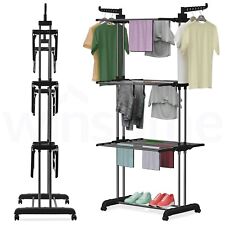 4 Tier Foldable Clothes Airer Rack Indoor Outdoor Dryer Laundry Dry Rail Hangers