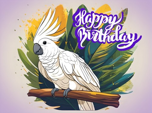 Happy birthday cockatoo parrot - birthday,