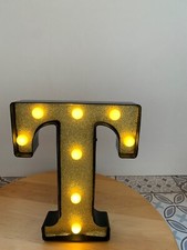 T LED Letter Light – 22cm Freestanding Marquee Sign – Home Party Wall Decor