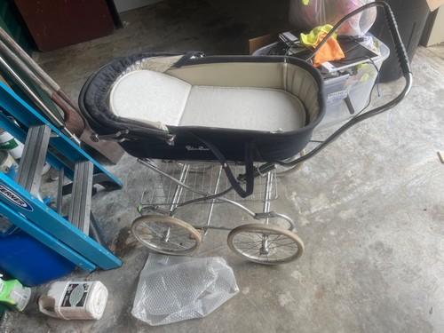 Vintage silver cross baby pram - cross,