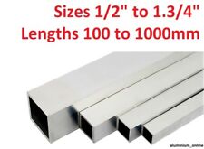ALUMINIUM SQUARE BOX SECTION TUBE 1/2" 5/8 3/4 1" 1.1/8 1.1/4 1.1/2" 1.3/4 inch 