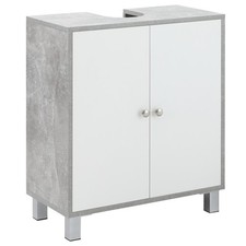 kleankin White/Grey Bathroom Under Sink Cabinet with Shelf, Refurbished