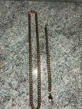 Gold-Plated Stainless Steel Necklace and Braclet Set