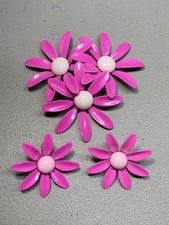 Pink Floral Brooch/earrings Set Enamel Vintage