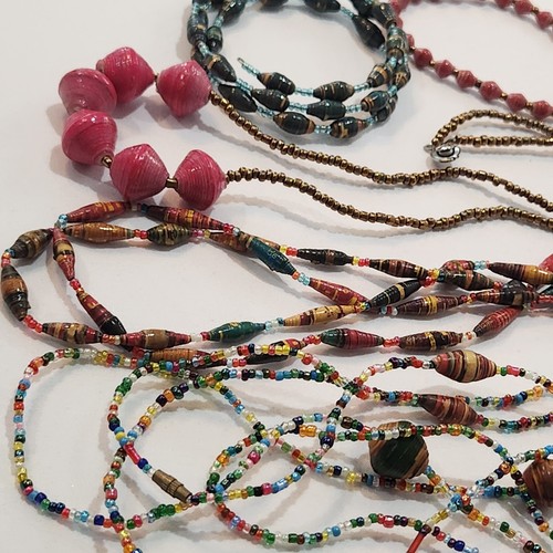 Handmade paper bead jewelry - paper,